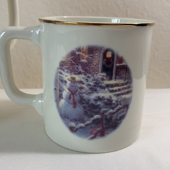 Thomas Kinkade Hallmark Pitcher and 2 coffee mugs Christmas Holiday - Picture 3 of 12